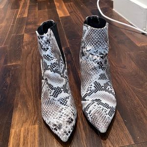 Snakeskin booties
